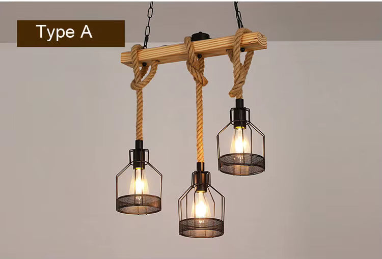 Lustre triple rétro-industriel