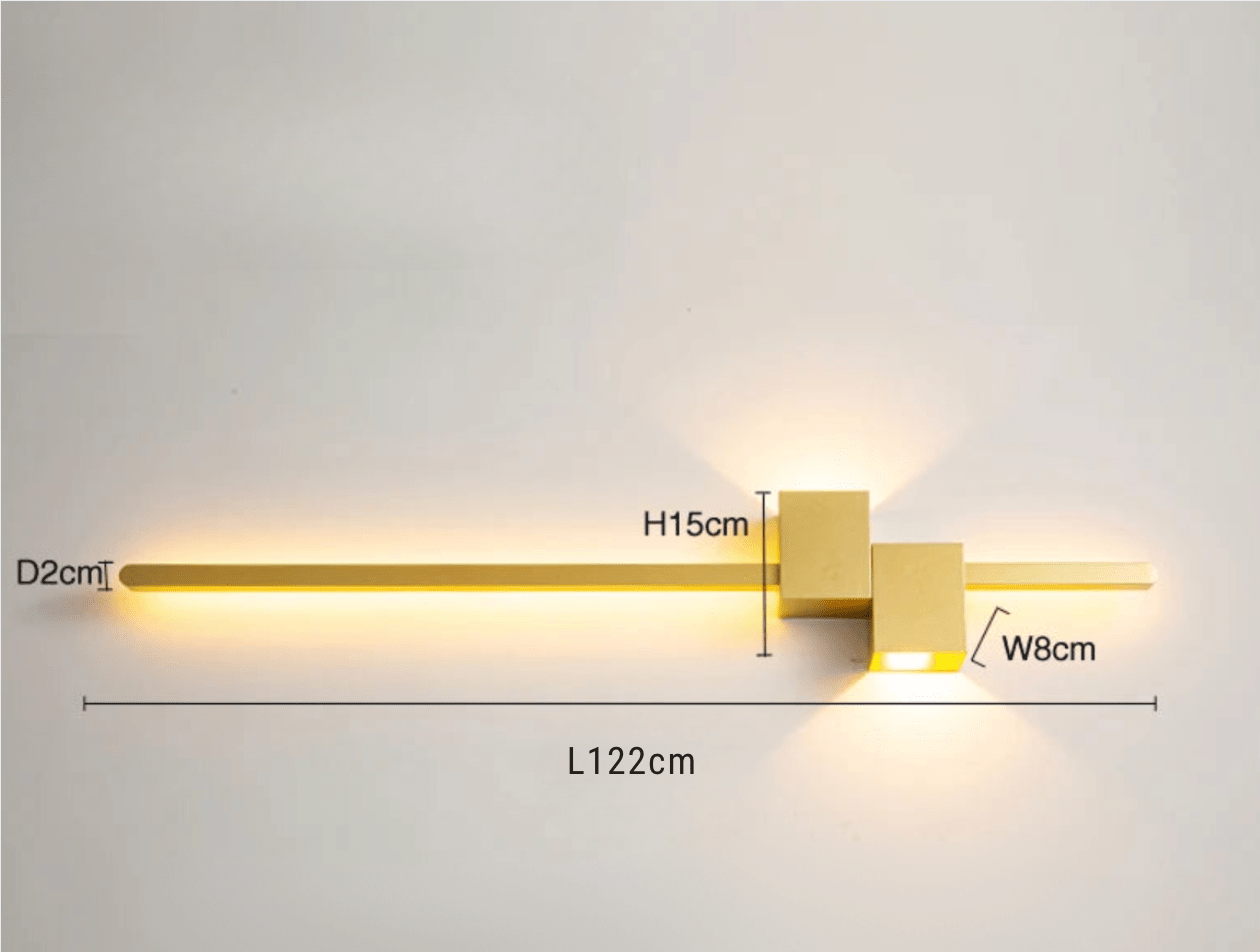 OR 122 CM / LUMIÈRE CHAUDE Applique murale design led interieur
