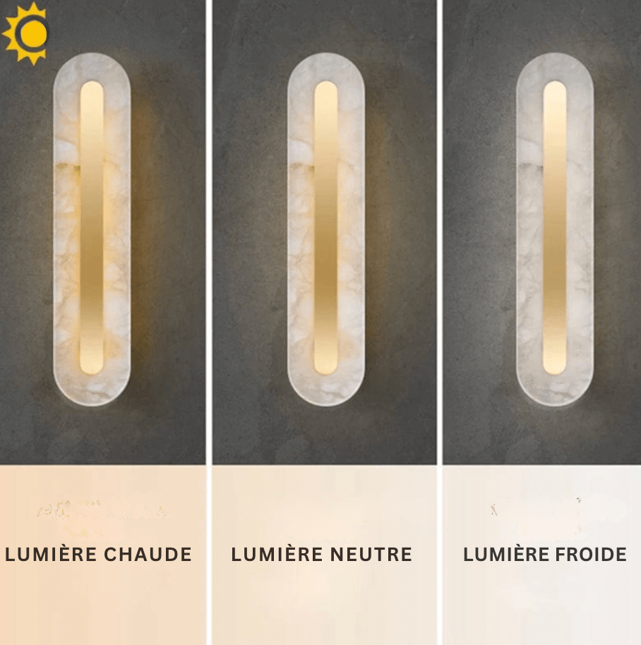 Applique murale LED marbre et laiton