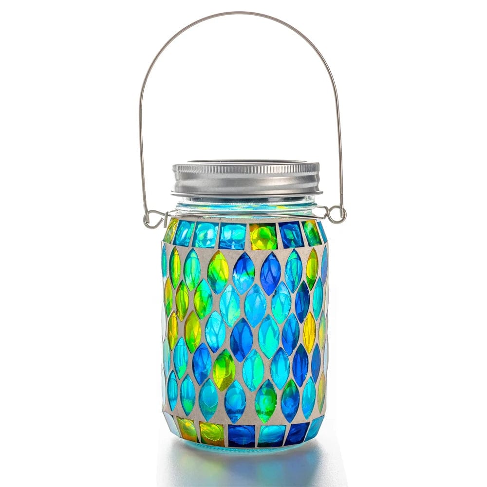 BLEU lampe exterieur solaire a led en verre