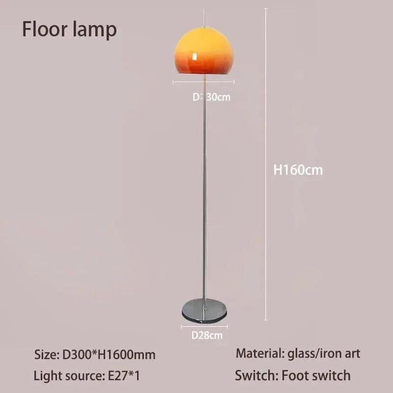 Floor lamp / warm light / EU PLUG Lampadaire orange vintage
