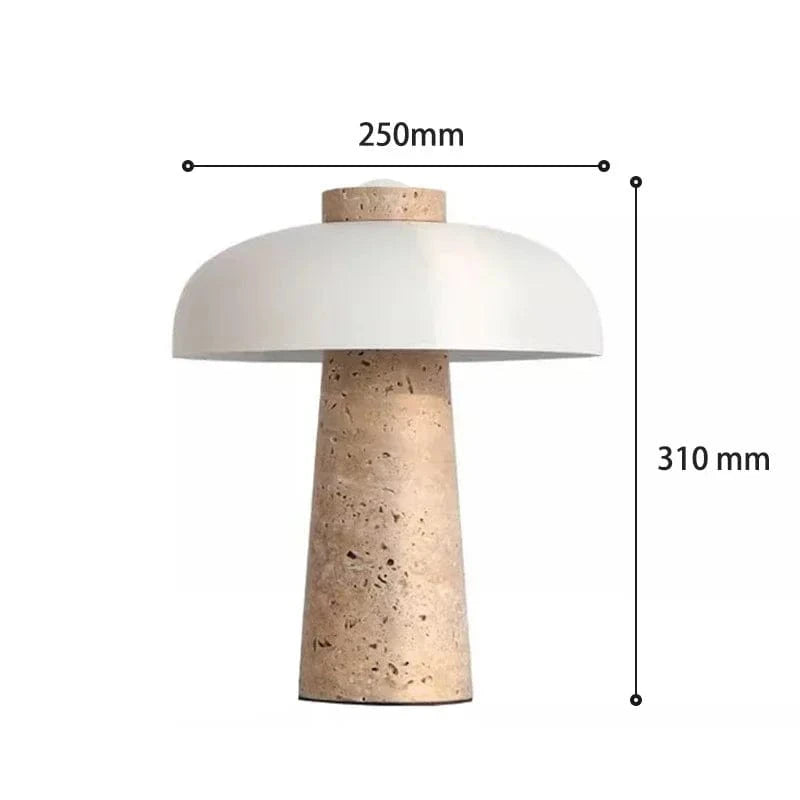 White / AU Plug / White Light Lampe champignon en pierre de travertin