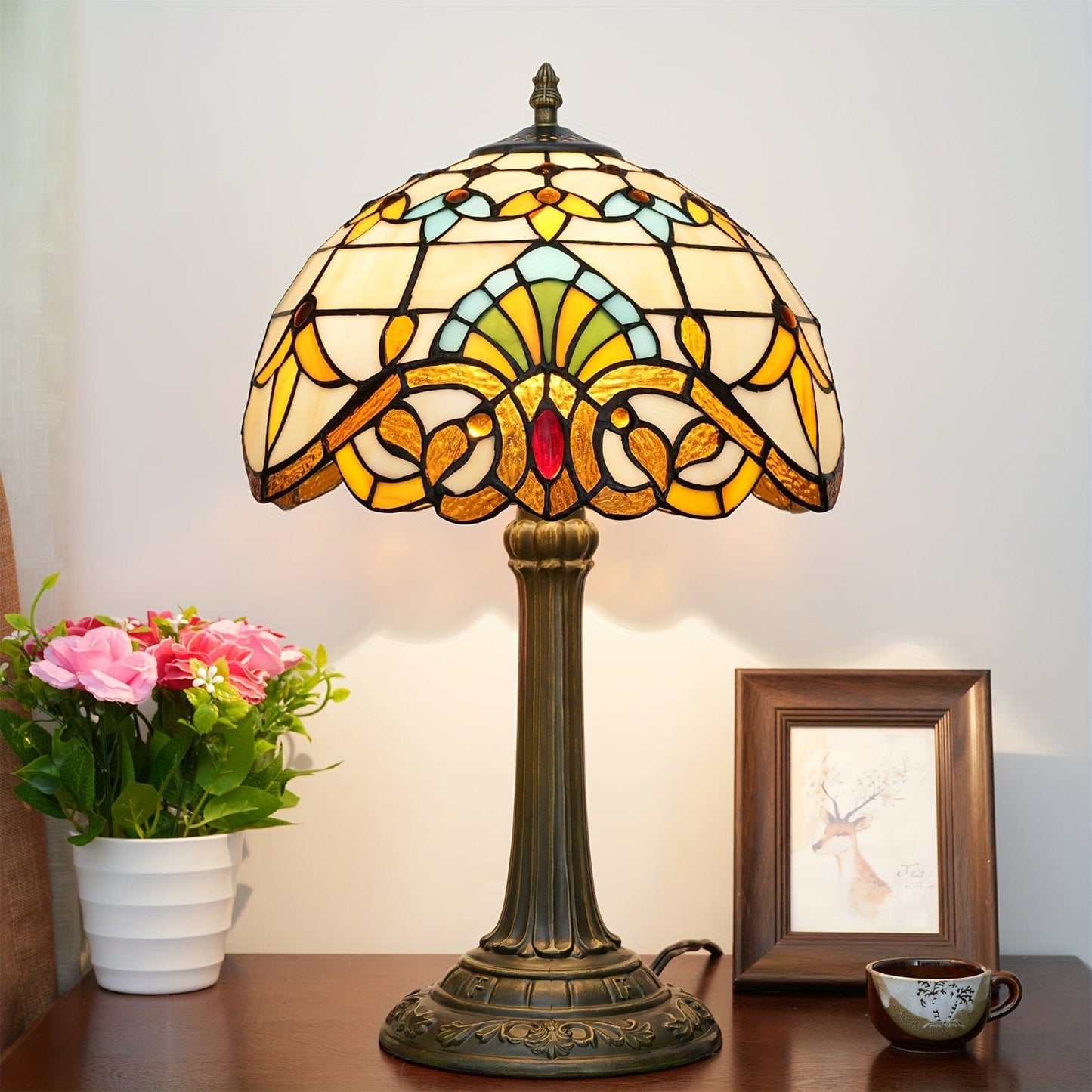 Lampe en vitrail tiffany