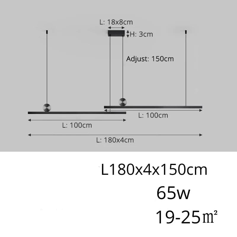 B 100x100cm / 3 Colors no remote Lampe LED Suspendue à Longue Bande