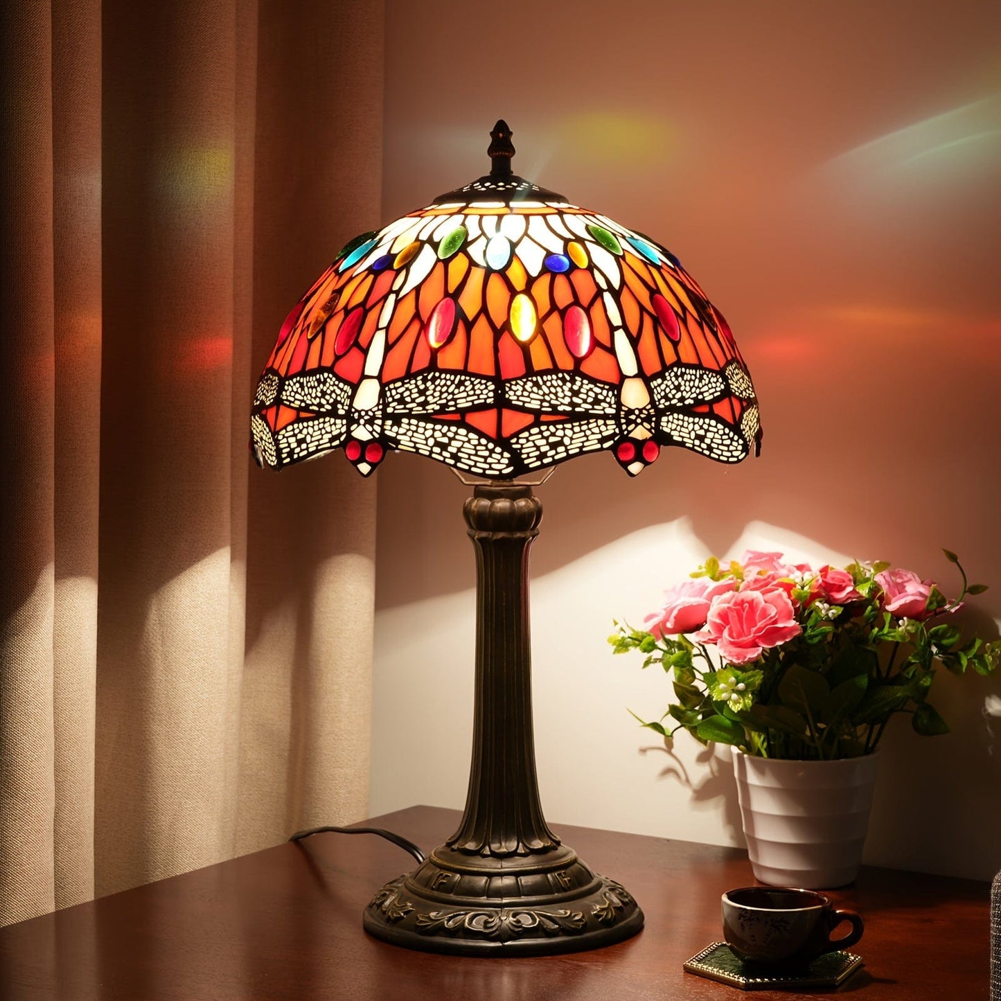Lampe tiffany rouge