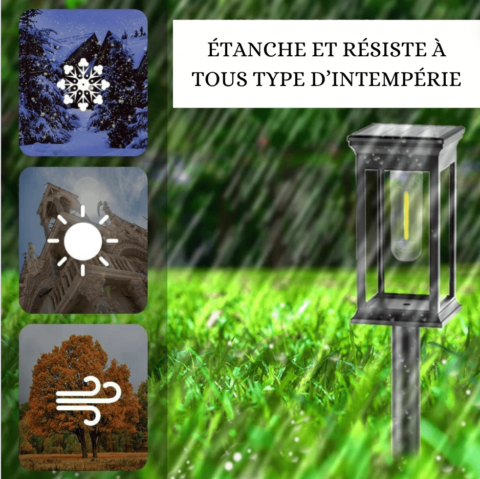 Lanterne solaire vintage à LED pour jardin