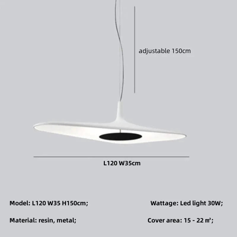BLANC LARGEUR 120cm 30 HAUTEUR / LUMIÈRE CHAUDE 3000K Luminaire suspension art déco