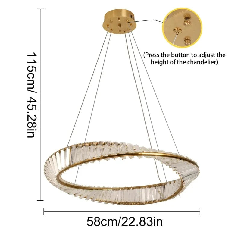 DIAMÈTRE 60CM / TRICOLORE CONTRÔLE INTERRUPTEUR ( CHAUD FROID NEUTRE ) Lustre crystal led Dimmable