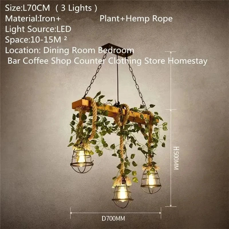 3 Lights / 220V / CHINA Lustre en corde et lière