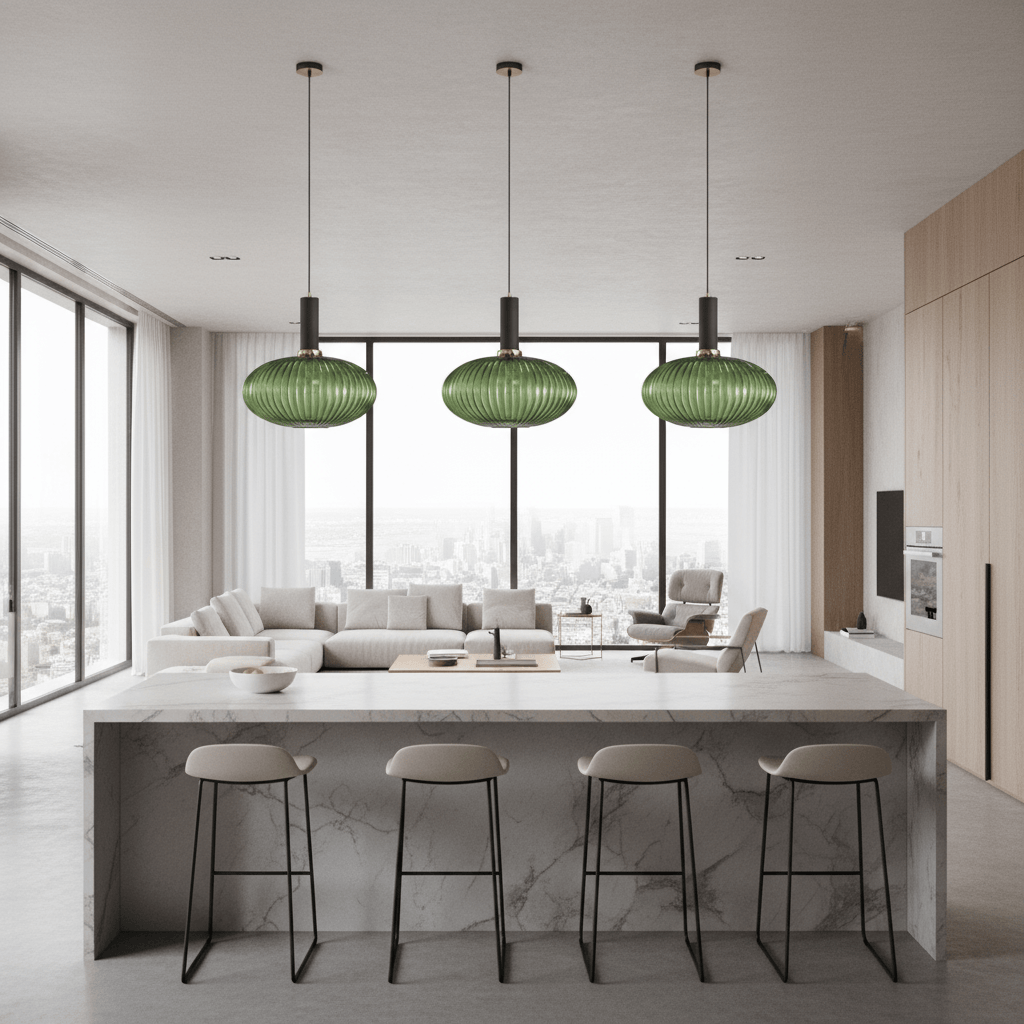 Lustre en verre vintage