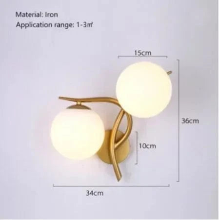 2Hesds-Milky white / Warm white 3000K Lustre led boules de verre opaline