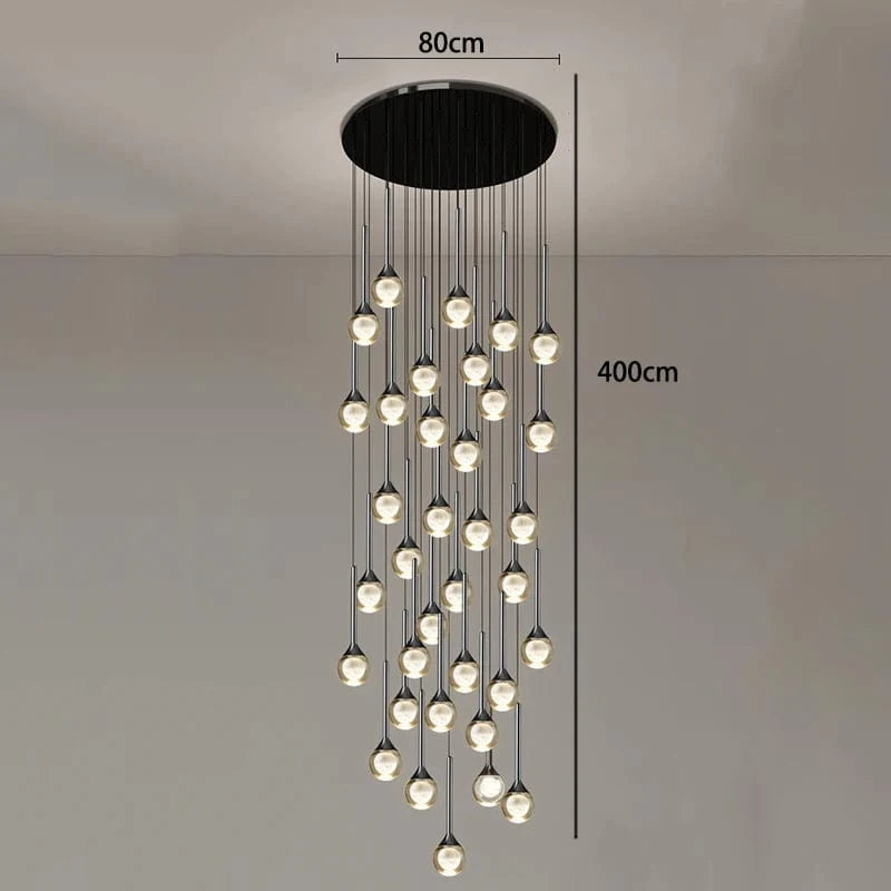 35 heads / Warm White Lustre plafond haut | Goutte d'eau en cascade