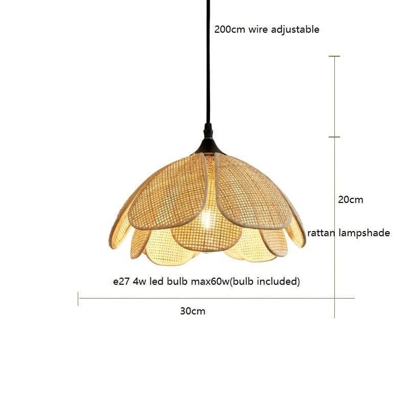 30cm / 4W(MAX60W) Petite suspension en tissu | Flora