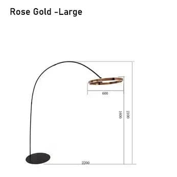 Rose gold-60cm / Dimming light Lampe anneau sur pied