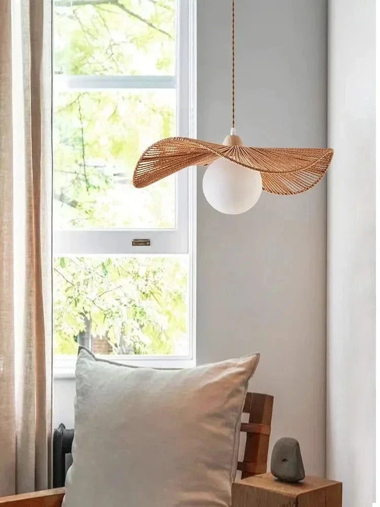 Suspension boule abat-jour chanvre