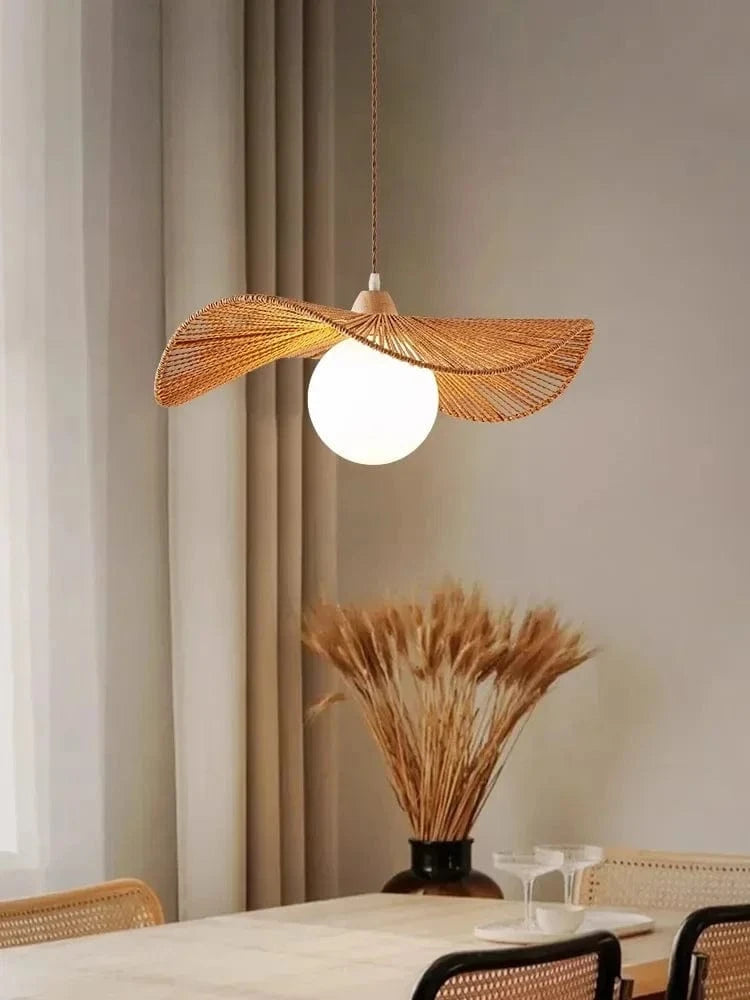 Suspension boule abat-jour chanvre