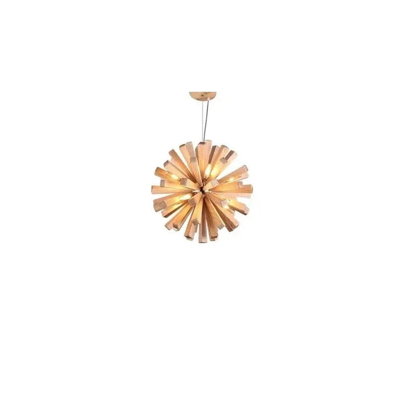 Natural wood / D72cm / Warm Light Suspension en bois Japonaise | Étoile