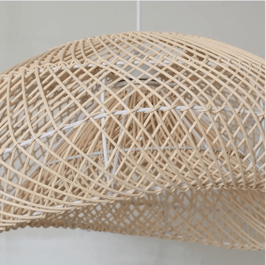 Lampe suspension en rotin