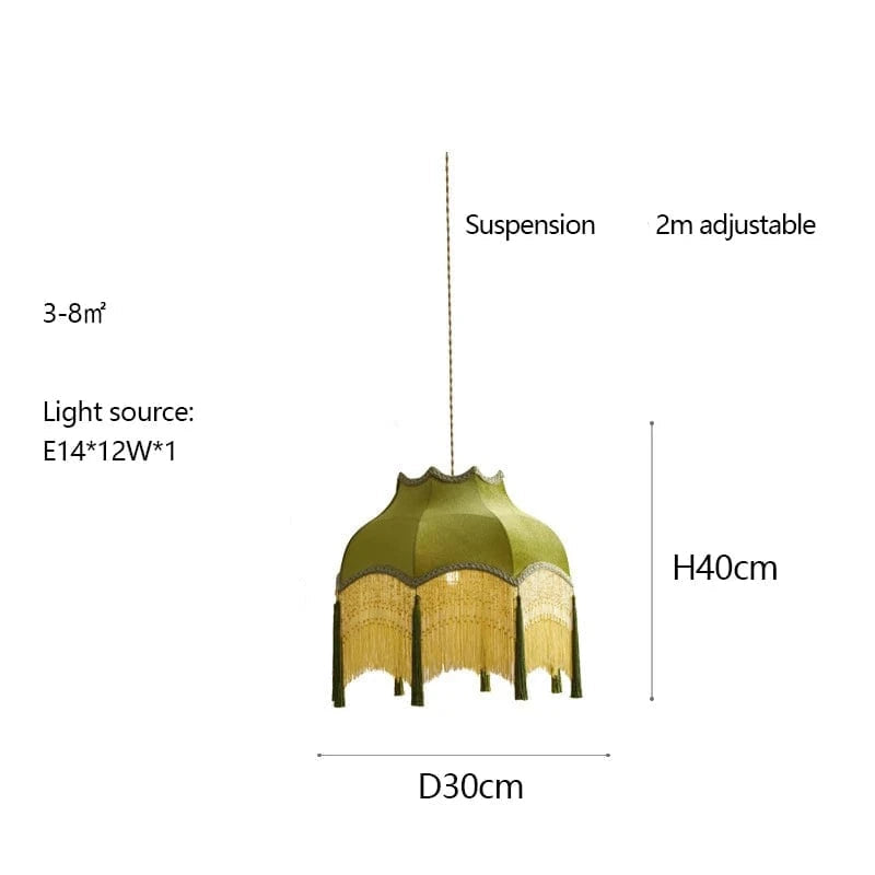 D30cm / warm light Suspension en tissu classique chic