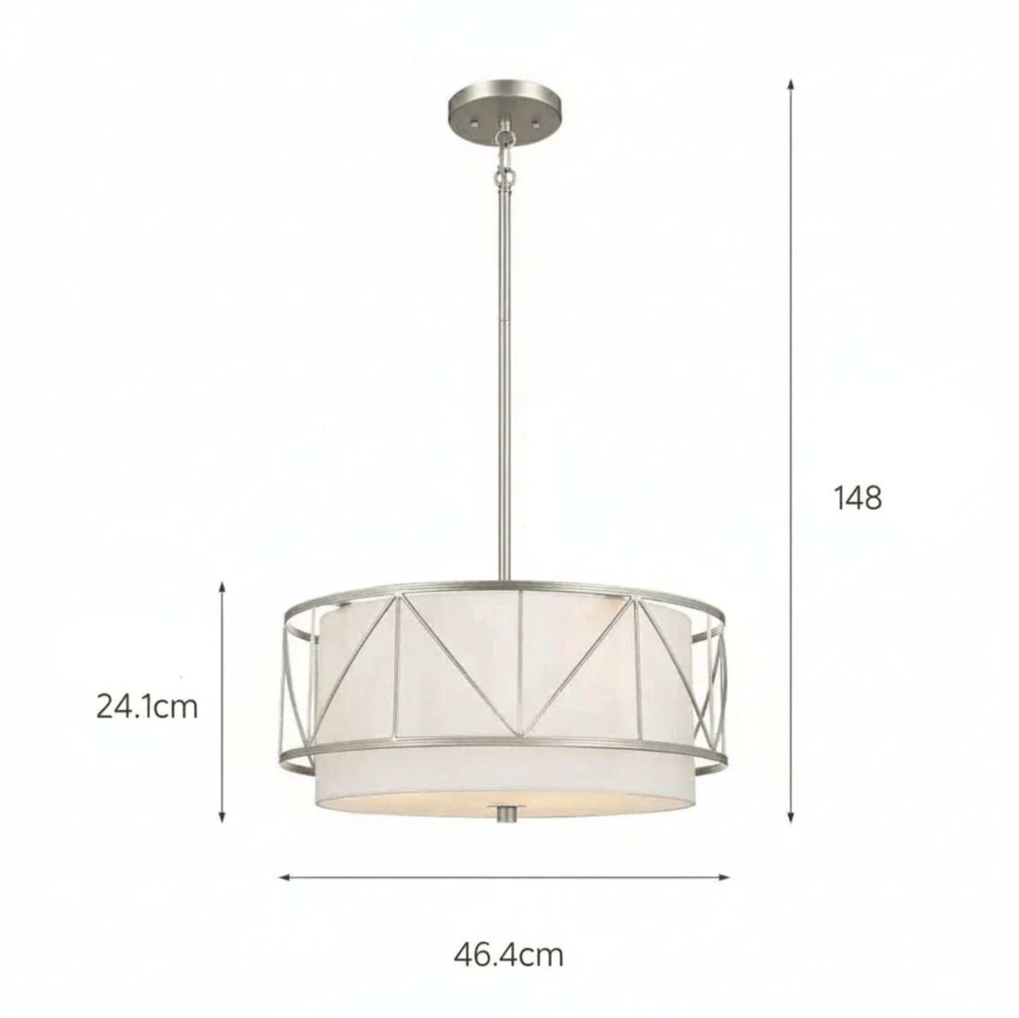NICKEL-45CM / LUMIÈRE NEUTRE Suspension en tissu style classique Américain