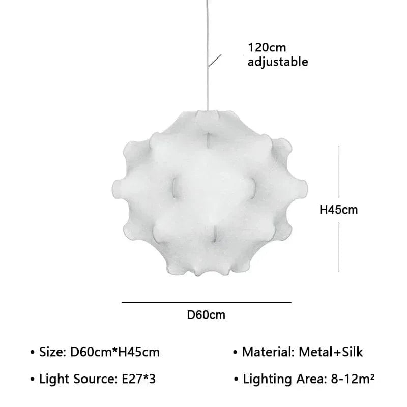 D-60cm / Warm light Suspension originale en tissu Wabi-sabi