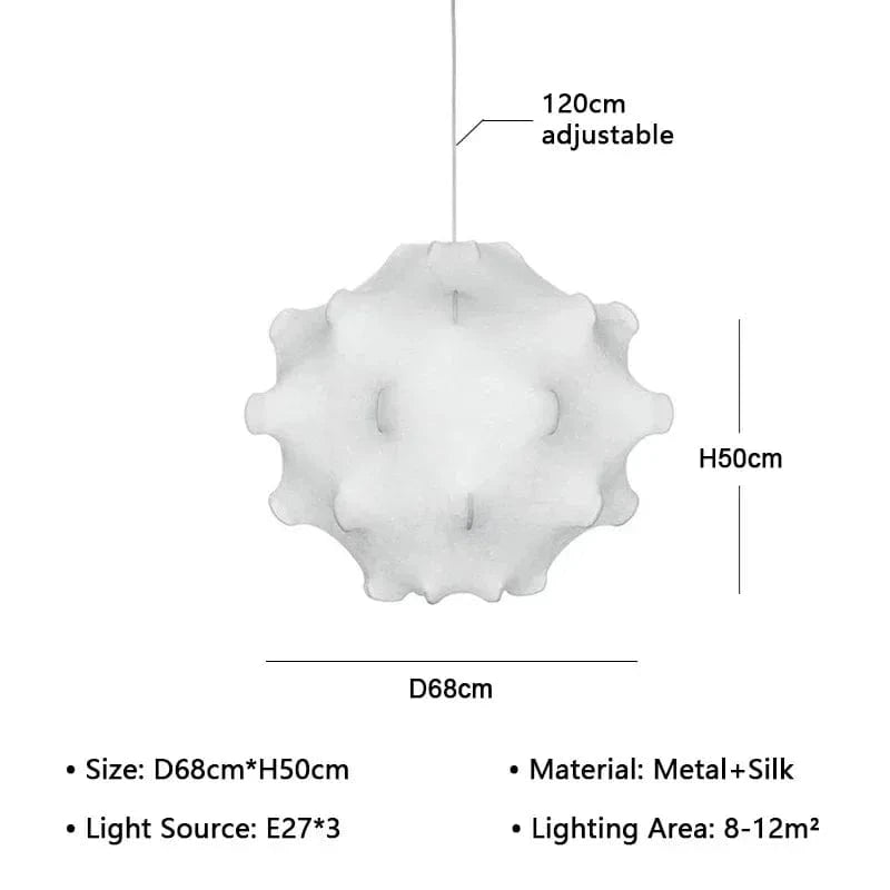 D-68cm / Remote control light Suspension originale en tissu Wabi-sabi