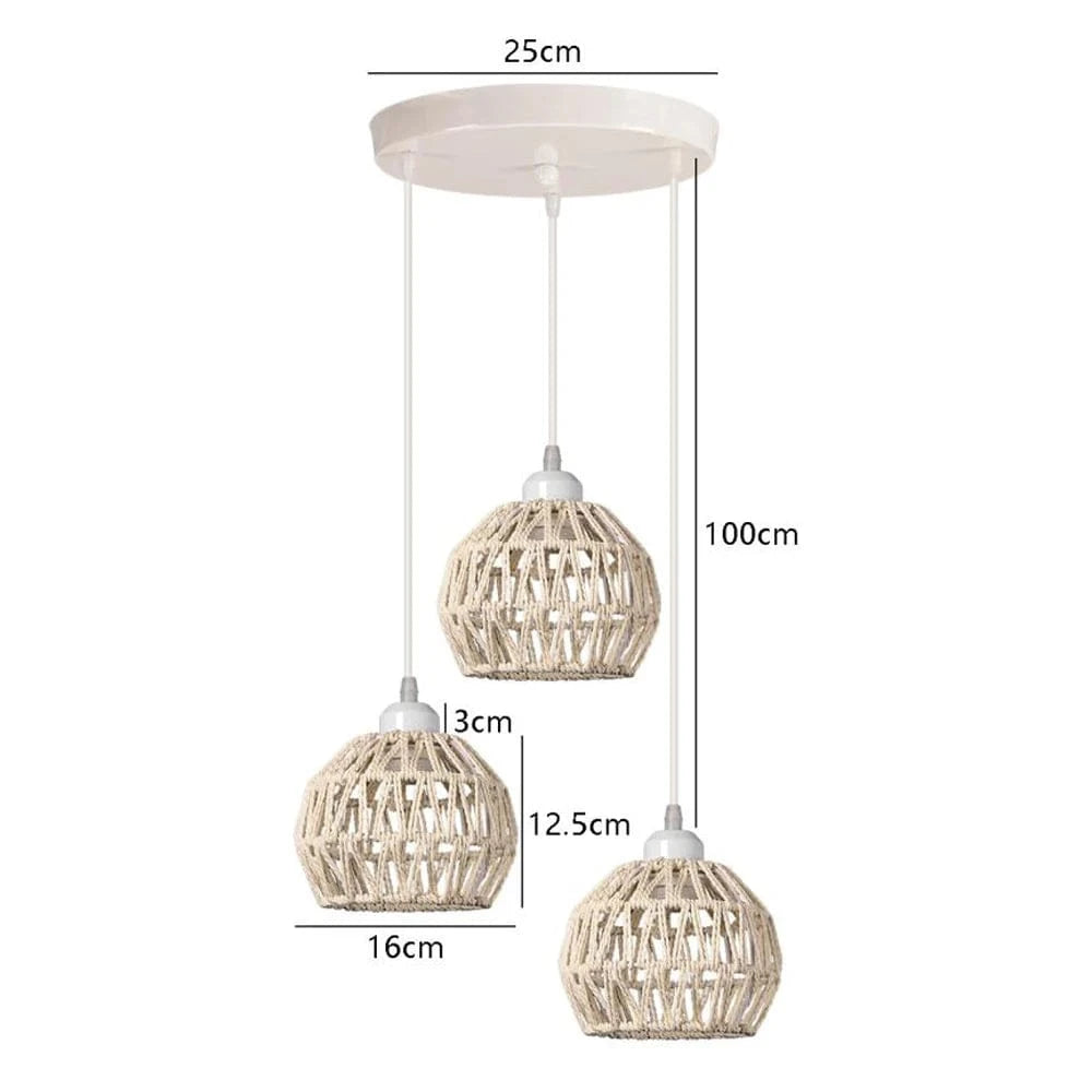 B4 Suspension triple en corde de chanvre