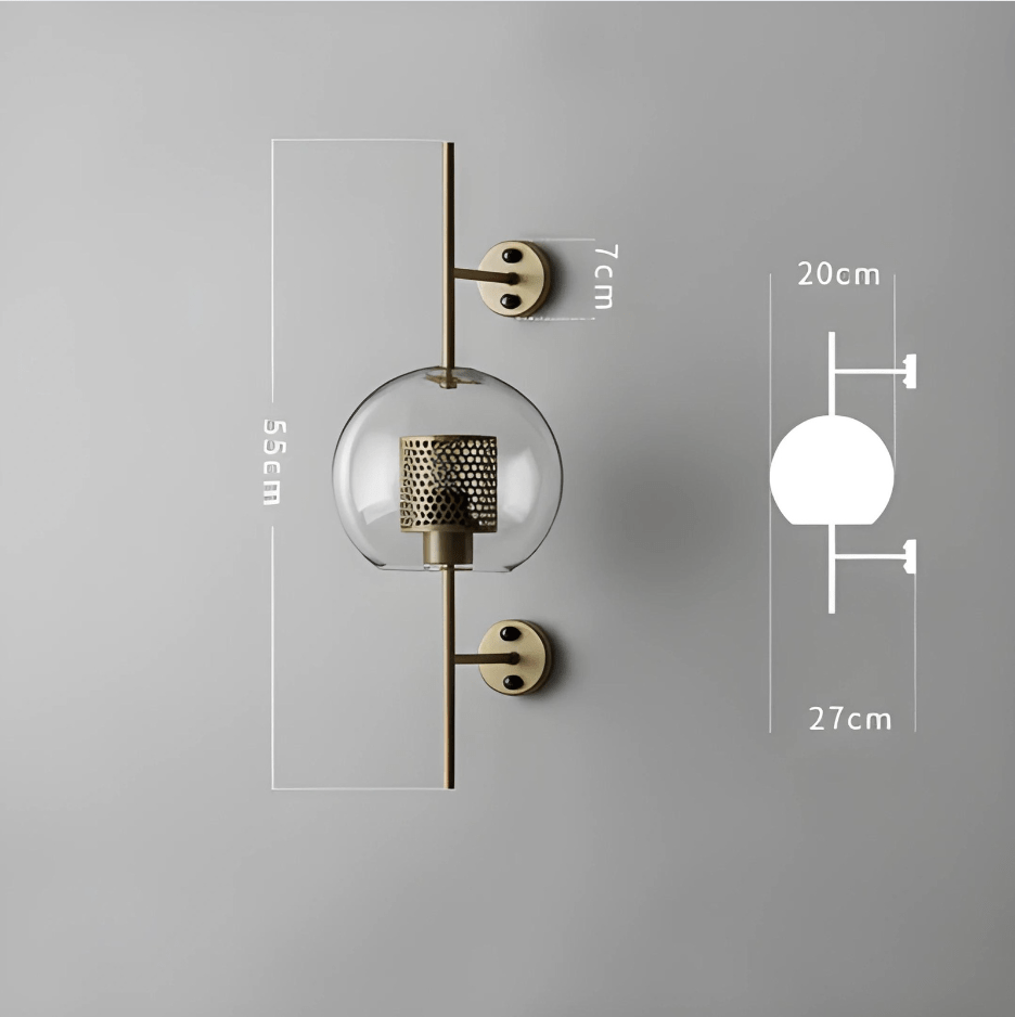 1 - BRONZE Applique murale verre et métal