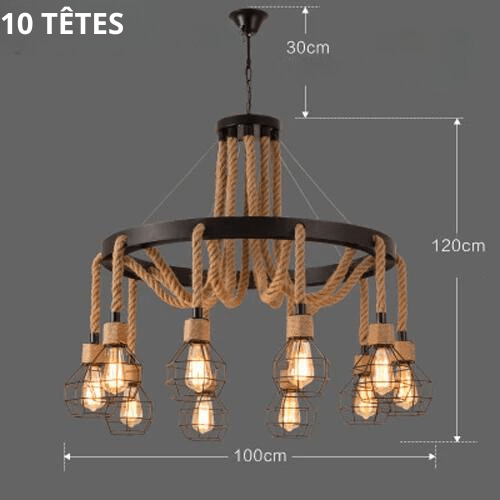 10 TÊTES Suspension en corde