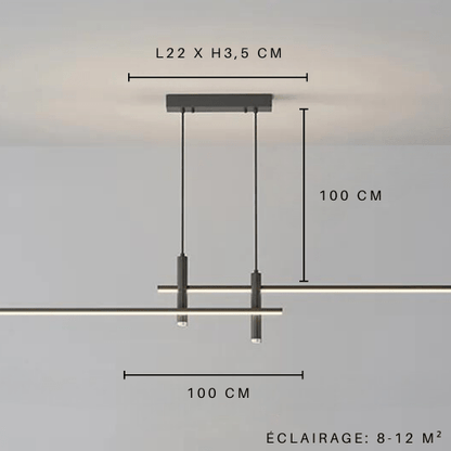 100cm-Noir Luminaire suspension led