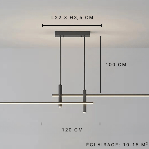 120cm-Noir Luminaire suspension led