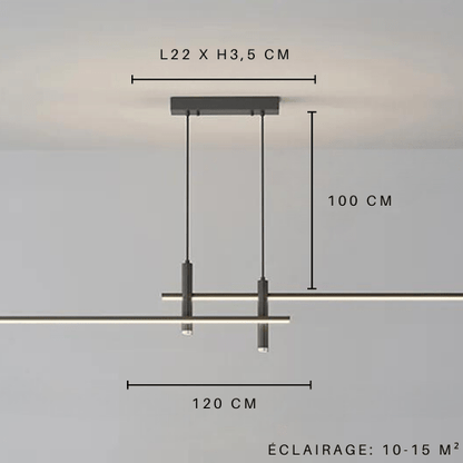 120cm-Noir Luminaire suspension led