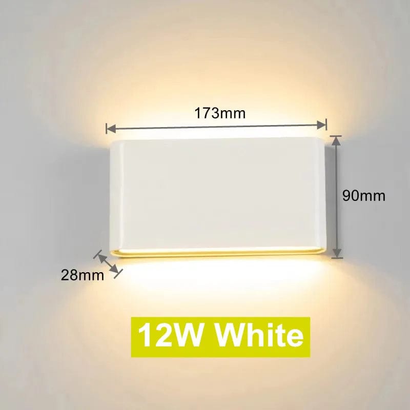 12W BLANC / LUMIÈRE CHAUDE Applique murale aluminium brossé