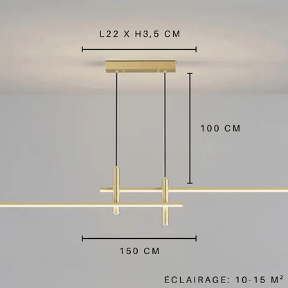 150cm-Or Luminaire suspension led