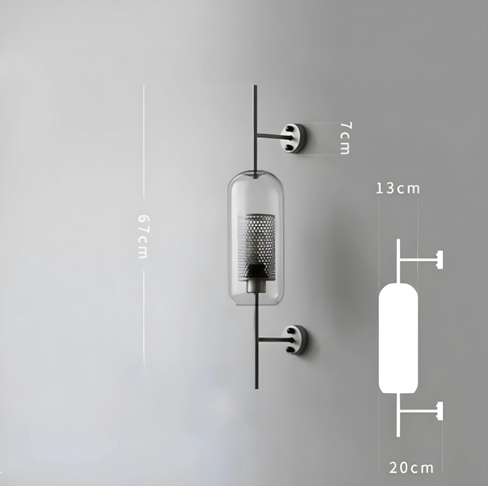 2 - CHROME Applique murale verre et métal