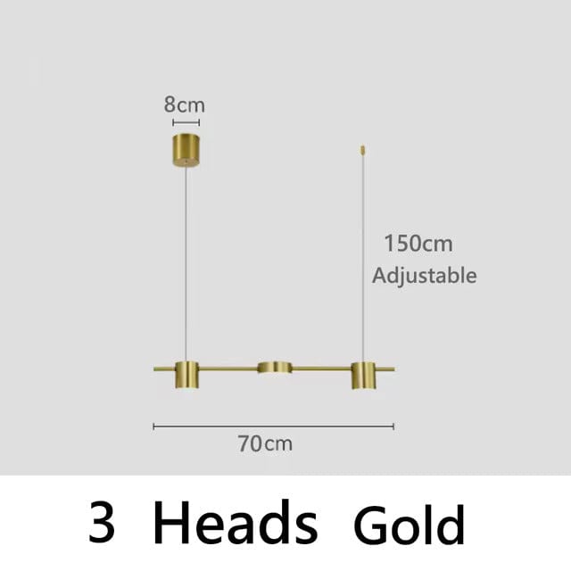 3 TÊTES OR / TRICOLORE ( INTERRUPTEUR ) Suspension led moderne