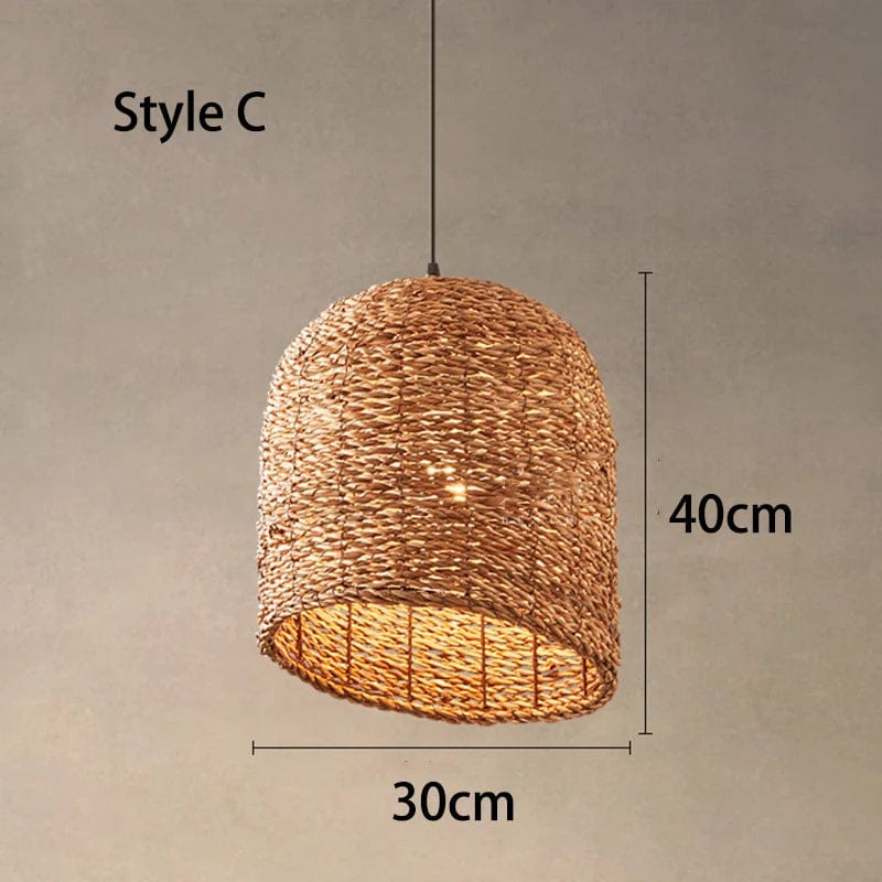 30CM Suspension en rotin naturel