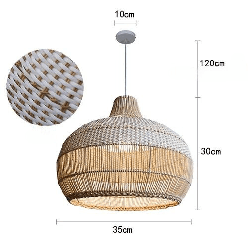 35 CM Lustre en bois blanc