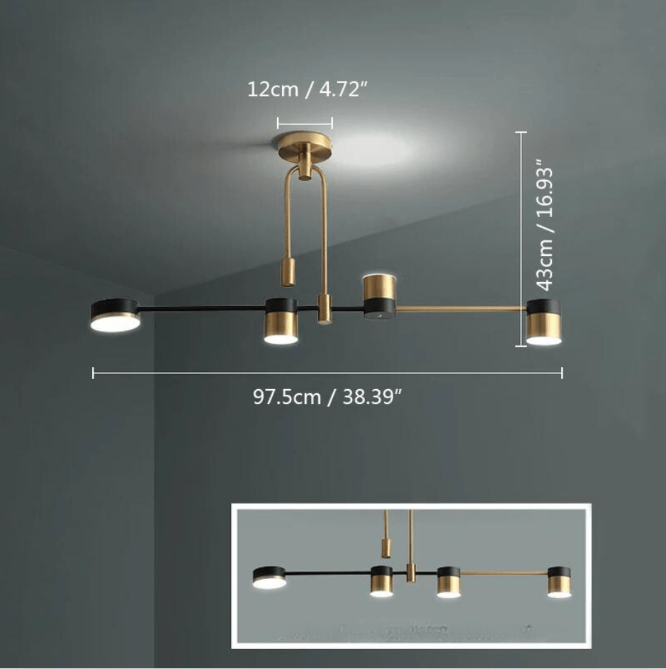 4 TÊTES - B / 110V / TRICOLORE DIMMABLE Lustre led moderne