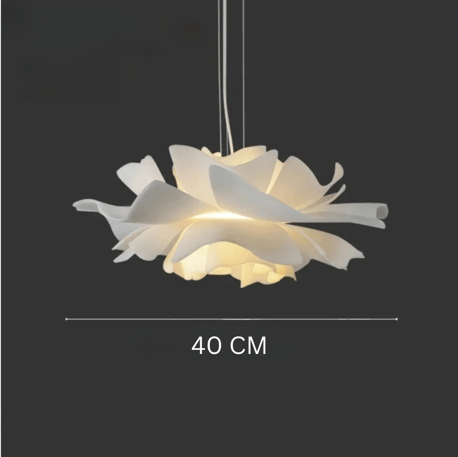 40 CM / AMPOULE LUMIÈRE CHAUDE 3000K Lustre fleur blanche