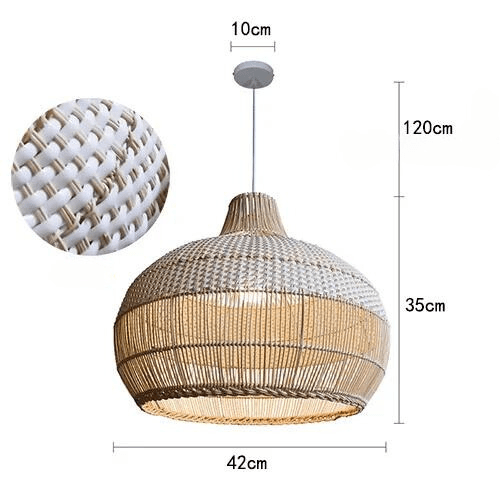 42 CM Lustre en bois blanc