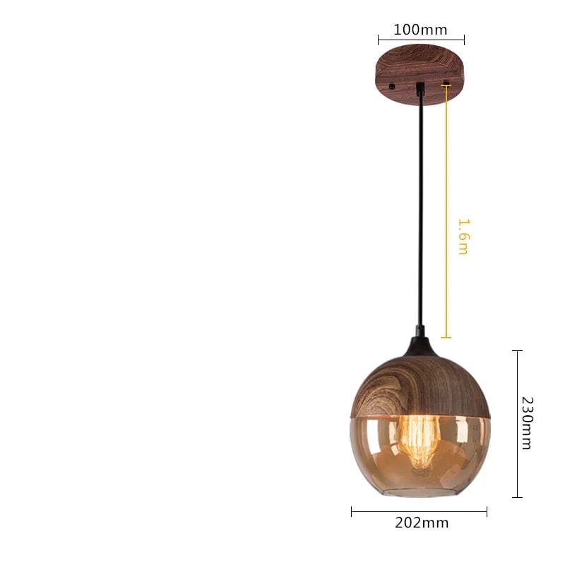 4W(max100w) Lustre bois et verre