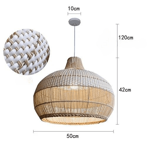 50 CM Lustre en bois blanc