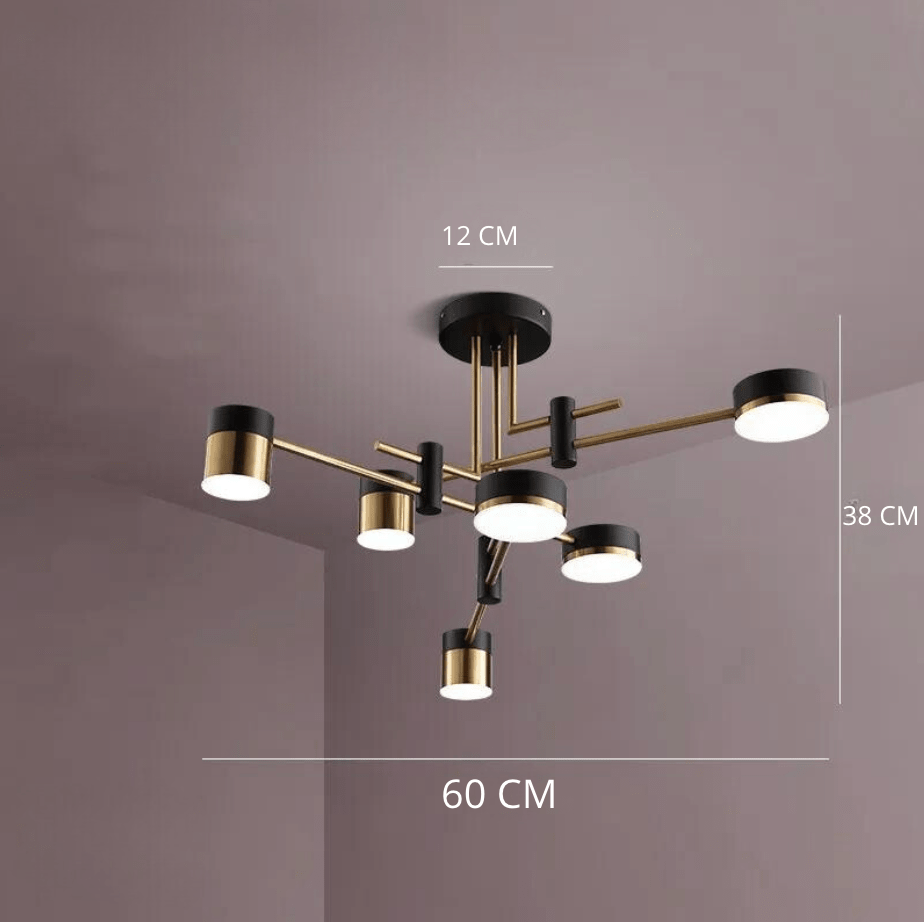 6 TÊTES - A / 110V / TRICOLORE DIMMABLE Lustre led moderne