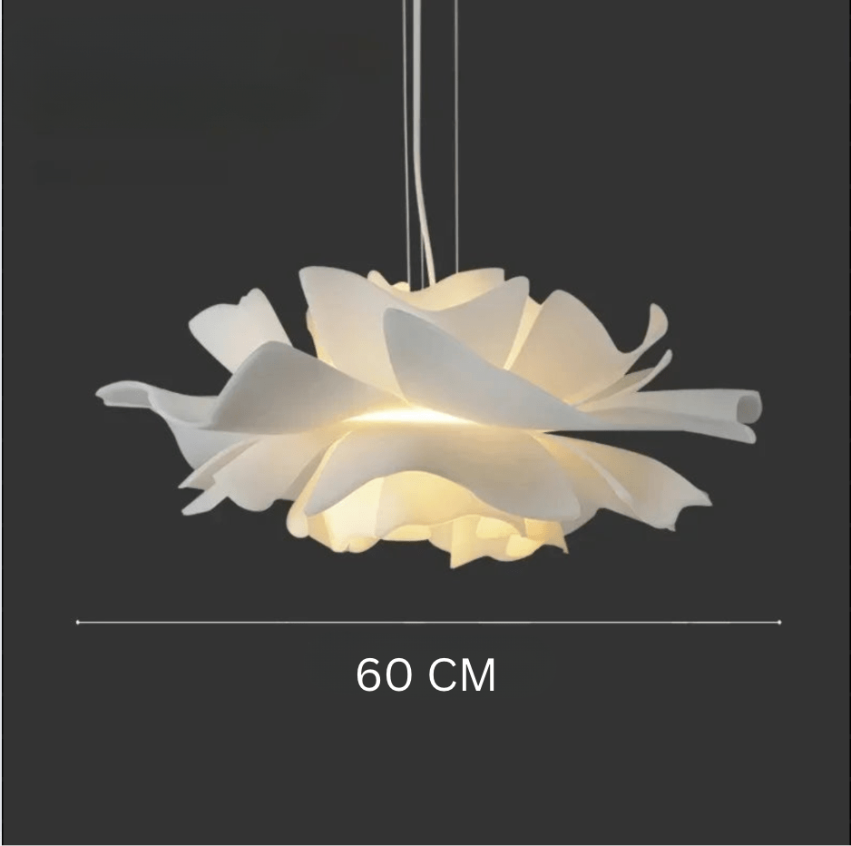 60 CM / AMPOULE TRICOLORE ( CONTRÔLE INTERRUPTEUR ) Lustre fleur blanche