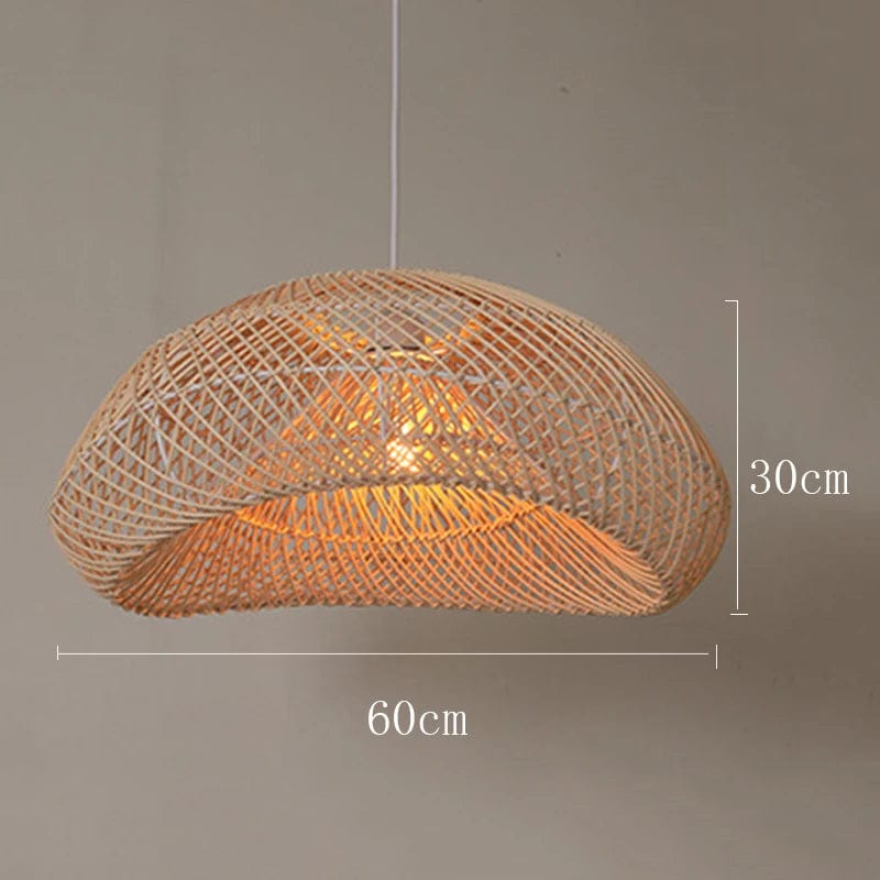60cm Suspension en rotin ondulé design organique