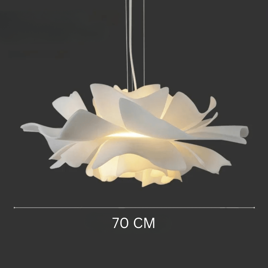 70 CM / AMPOULE TRICOLORE ( CONTRÔLE INTERRUPTEUR ) Lustre fleur blanche