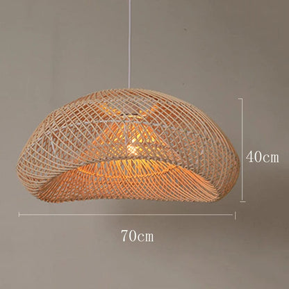 70cm Suspension en rotin ondulé design organique