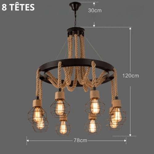 8 TÊTES Suspension en corde