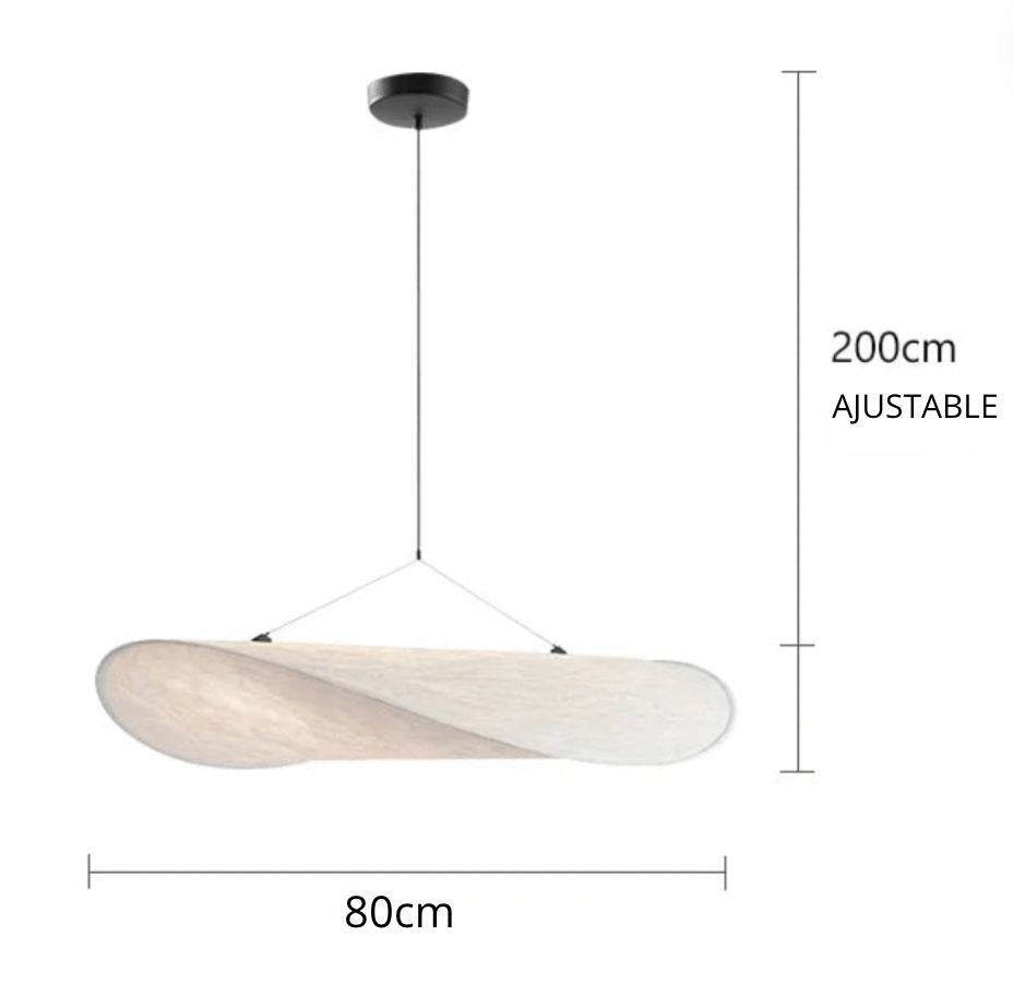 80 CM / LUMIÈRE BLANCHE Suspension luminaire en tissu